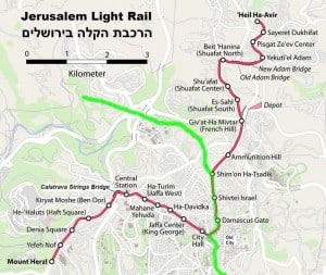 Jerusalem Light Railway map